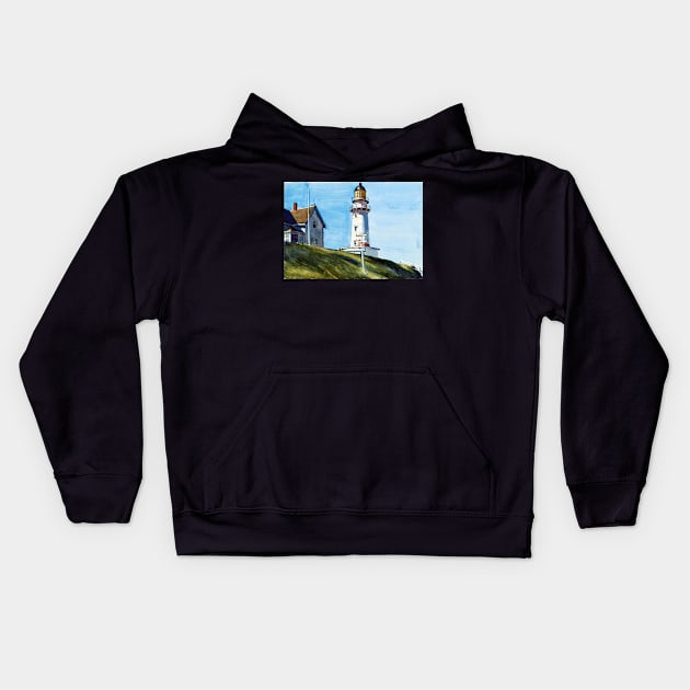 High Resolution Edward Hopper Light At Two Lights 1927 Kids Hoodie by tiokvadrat